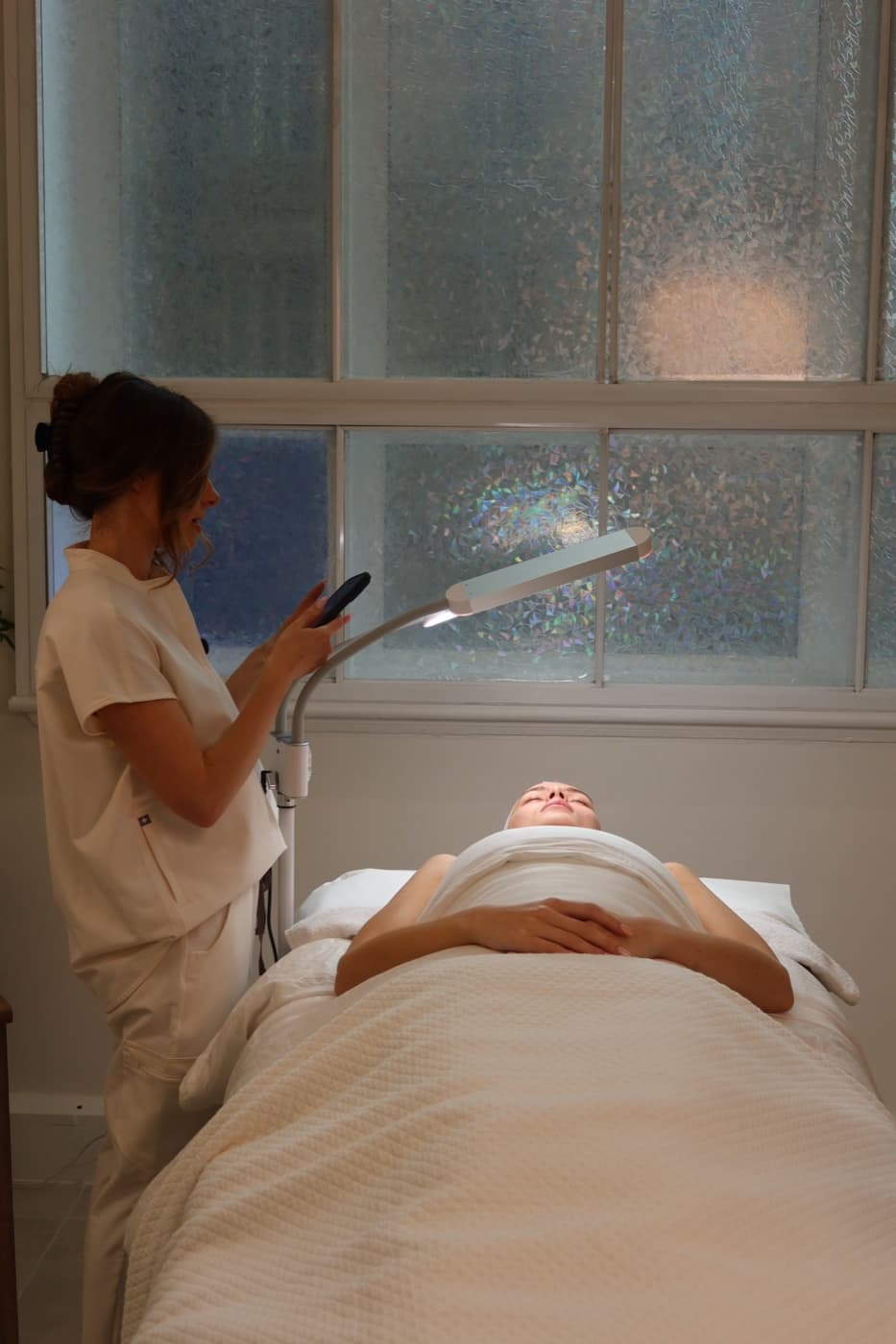 A skincare consultation in progress at MSTA